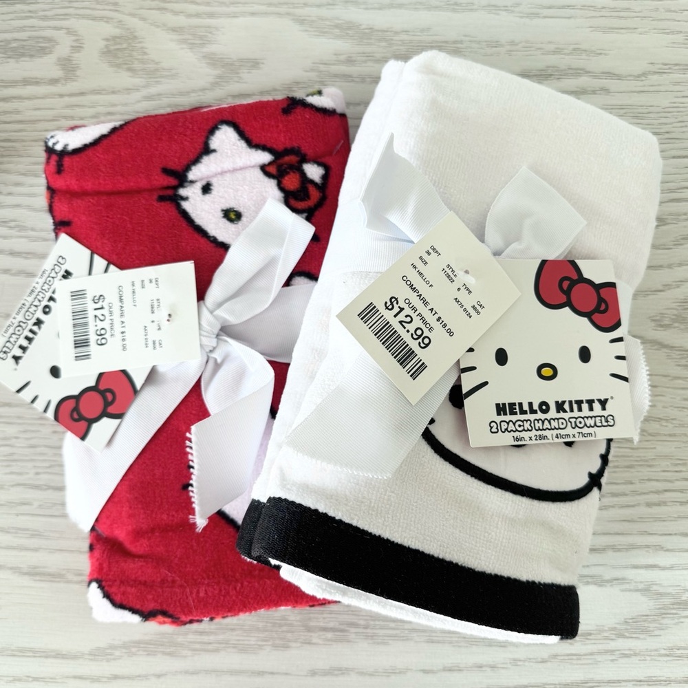NWT Hello Kitty Red & White Towel Set | 4-Piece | HomeGoods Viral Find